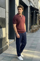 Bande Regular Fit Erkek Kısa Kol Triko Polo Yaka Dokulu Tişört - Livio Ferri