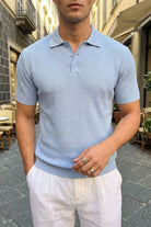 Bande Regular Fit Erkek Kısa Kol Triko Polo Yaka Dokulu Tişört - Livio Ferri