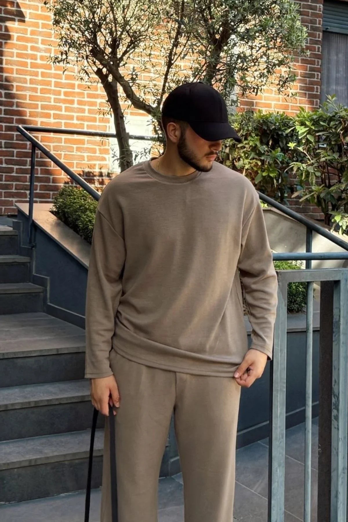 Arnik Oversize Erkek Dökümlü Soft Touch Uzun Kollu Sweatshirt Tişört
