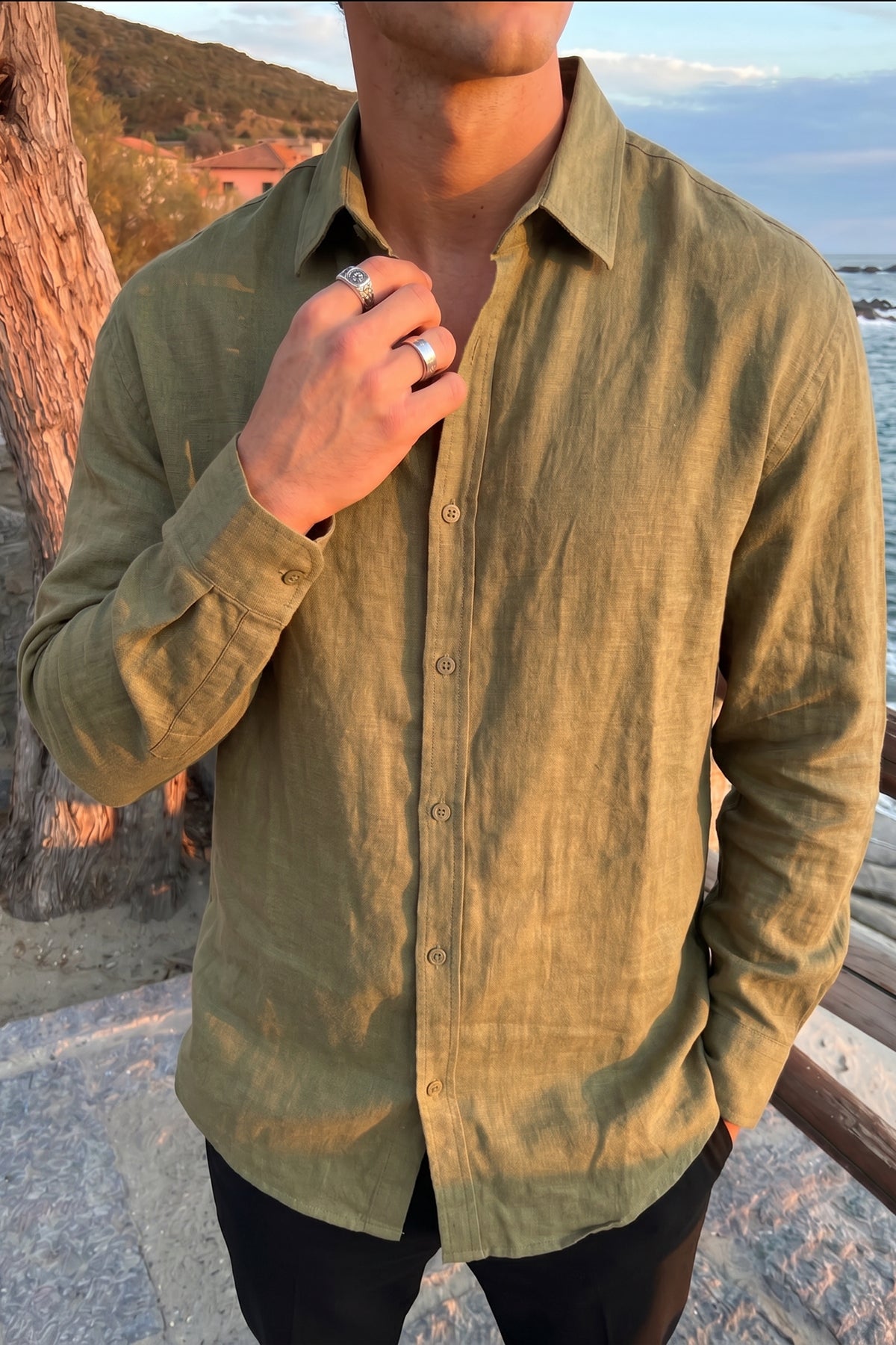 Jora Premium %100 Pamuk Keten Regular Fit Erkek Gömlek