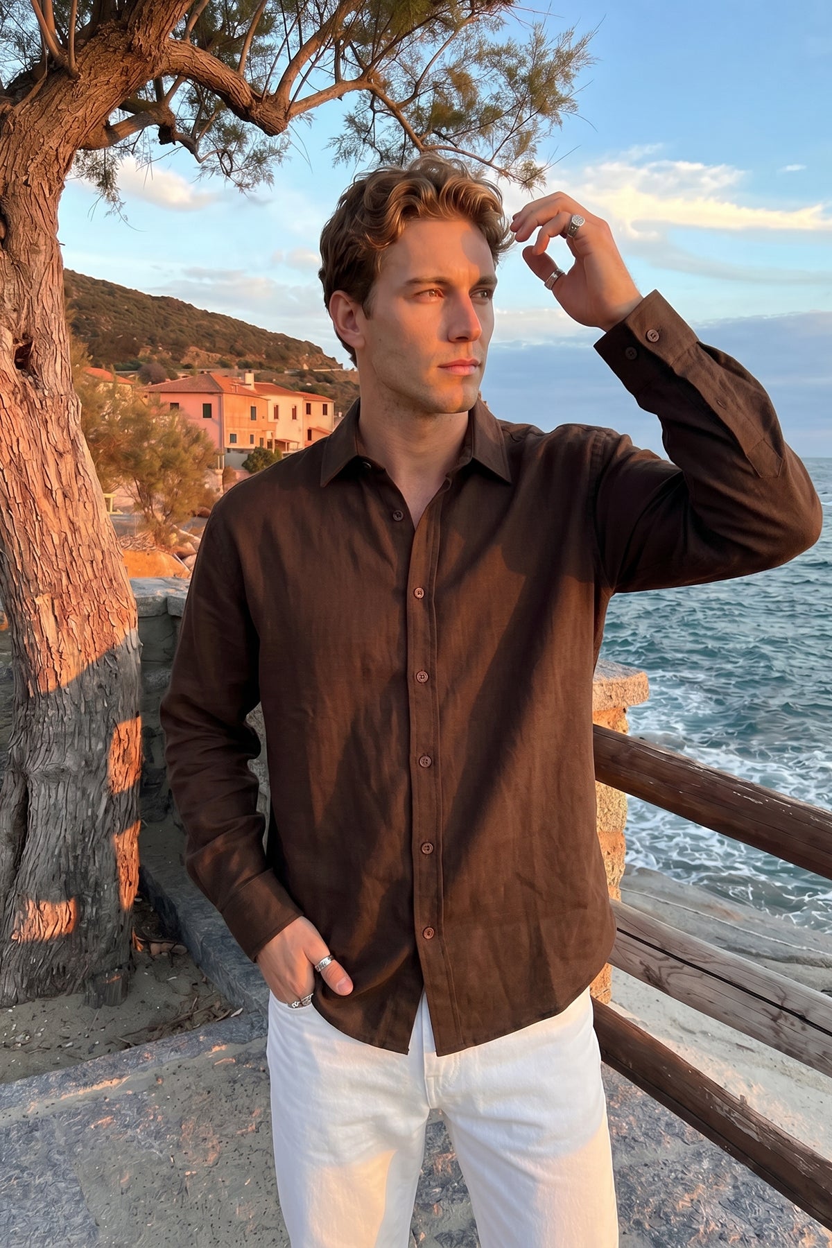 Jora Premium %100 Pamuk Keten Regular Fit Erkek Gömlek
