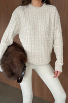 Erin Premium Saç Örgü Bisiklet Yaka Kalın Triko Kazak - Livio Ferri