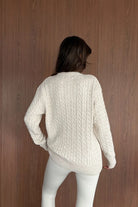 Erin Premium Saç Örgü Bisiklet Yaka Kalın Triko Kazak - Livio Ferri