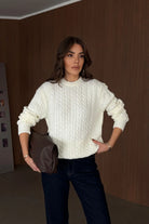 Erin Premium Saç Örgü Bisiklet Yaka Kalın Triko Kazak - Livio Ferri