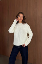 Erin Premium Saç Örgü Bisiklet Yaka Kalın Triko Kazak - Livio Ferri