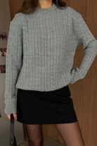 Erin Premium Saç Örgü Bisiklet Yaka Kalın Triko Kazak - Livio Ferri