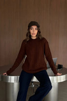 Erin Premium Saç Örgü Bisiklet Yaka Kalın Triko Kazak - Livio Ferri