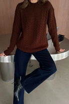 Erin Premium Saç Örgü Bisiklet Yaka Kalın Triko Kazak - Livio Ferri