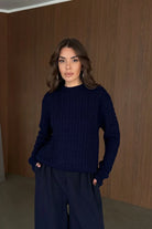 Erin Premium Saç Örgü Bisiklet Yaka Kalın Triko Kazak - Livio Ferri