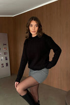 Erin Premium Saç Örgü Bisiklet Yaka Kalın Triko Kazak - Livio Ferri