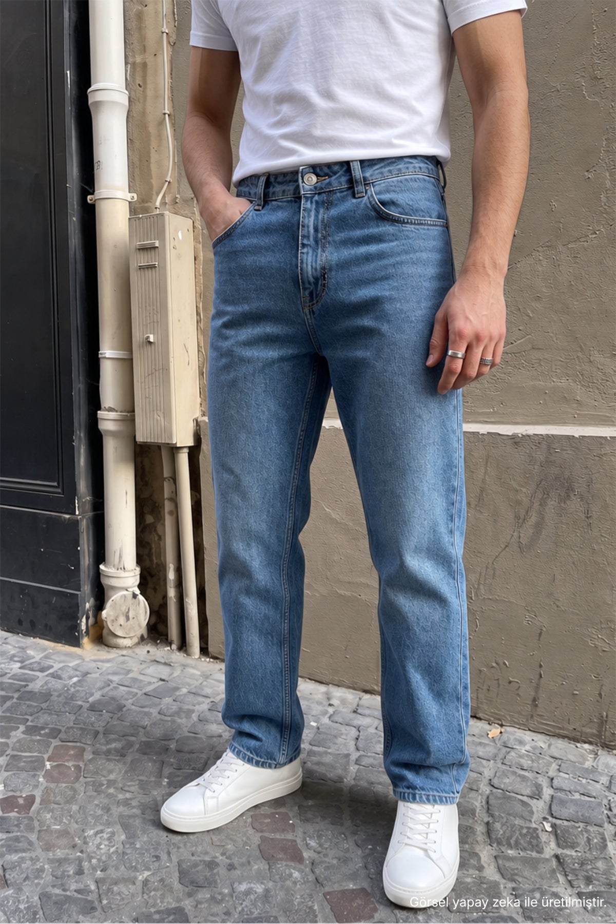 Erkek Basic Boyfriend Kalıp Yıkamalı Kot Pantolon Jean