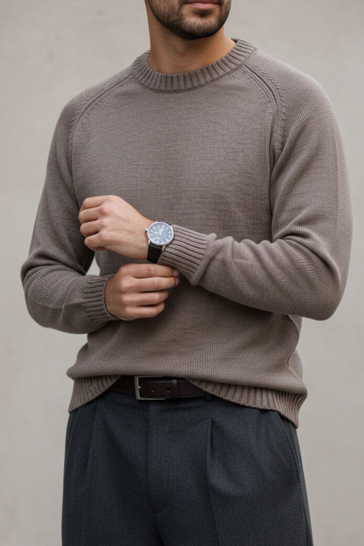 Erkek Bisiklet Yaka Kalın İtalyan Kol Triko Kazak