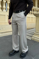 Erkek Kumaş Baggy Kalıp Pileli Pantolon - Livio Ferri