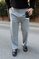 Erkek Kumaş Baggy Kalıp Pileli Pantolon - Livio Ferri