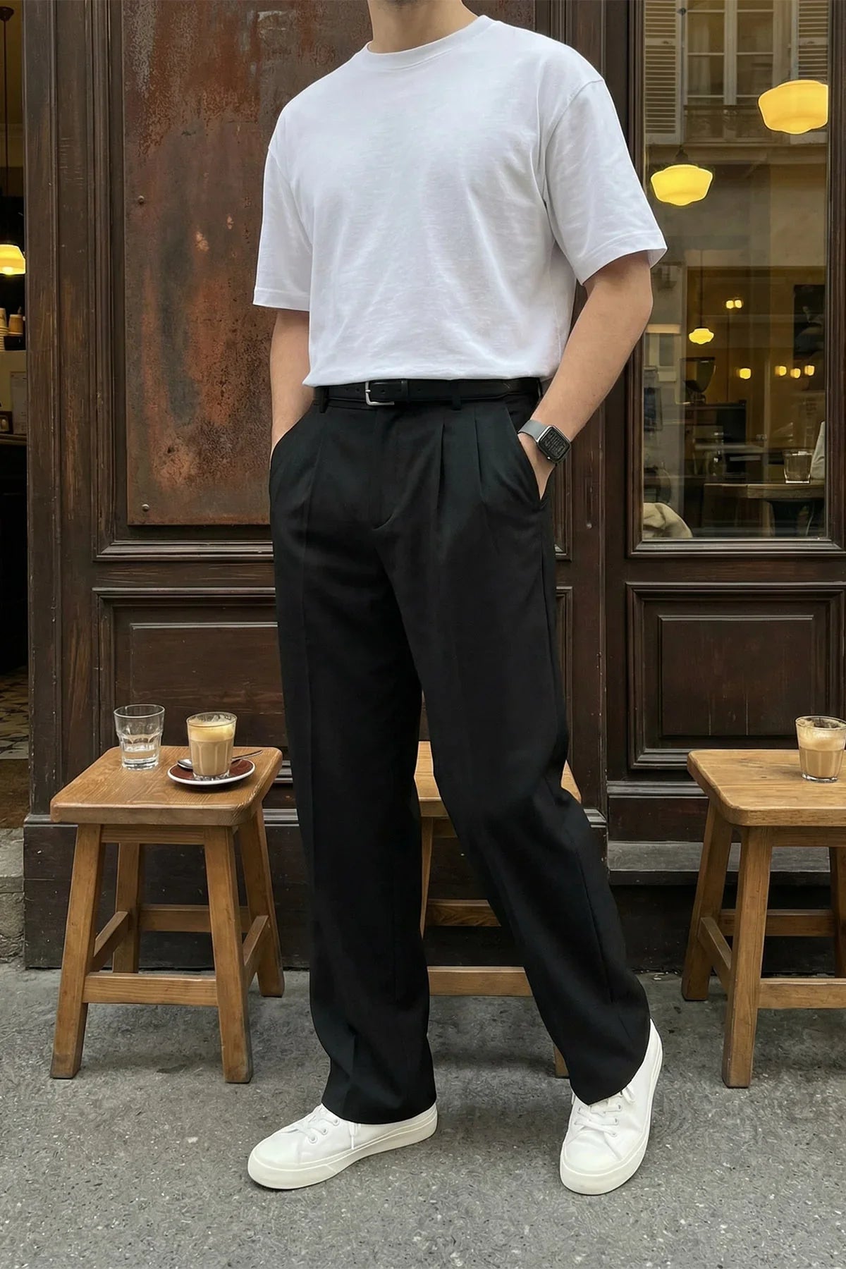 Erkek Kumaş Baggy Kalıp Pileli Pantolon