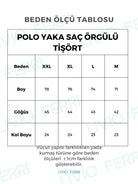 Erkek Polo Yaka Pamuk Saç Örgülü Slim Fit Kısa Kollu İnce Triko Tişört - Livio Ferri