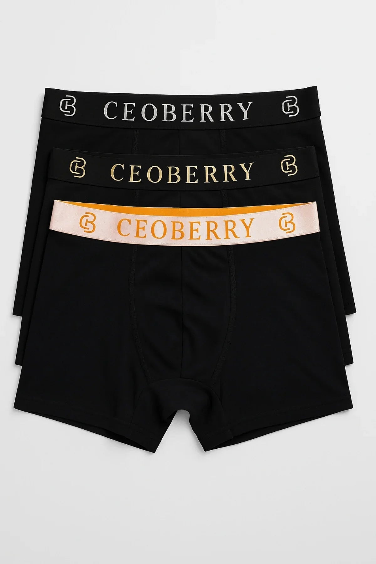 Erkek Premium Pamuklu Siyah 3'lü Esnek Boxer Paketi