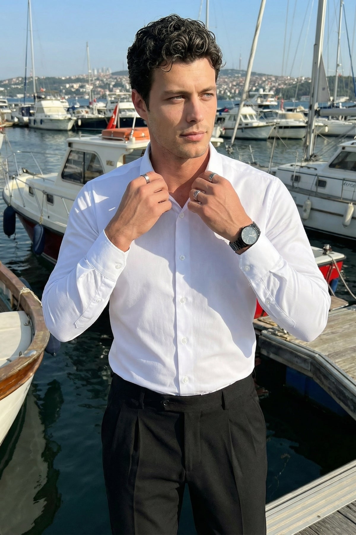 erkek-slim-fit-4-mevsim-kolay-utulenir-basic-duz-gomlek-27996 - Livio Ferri
