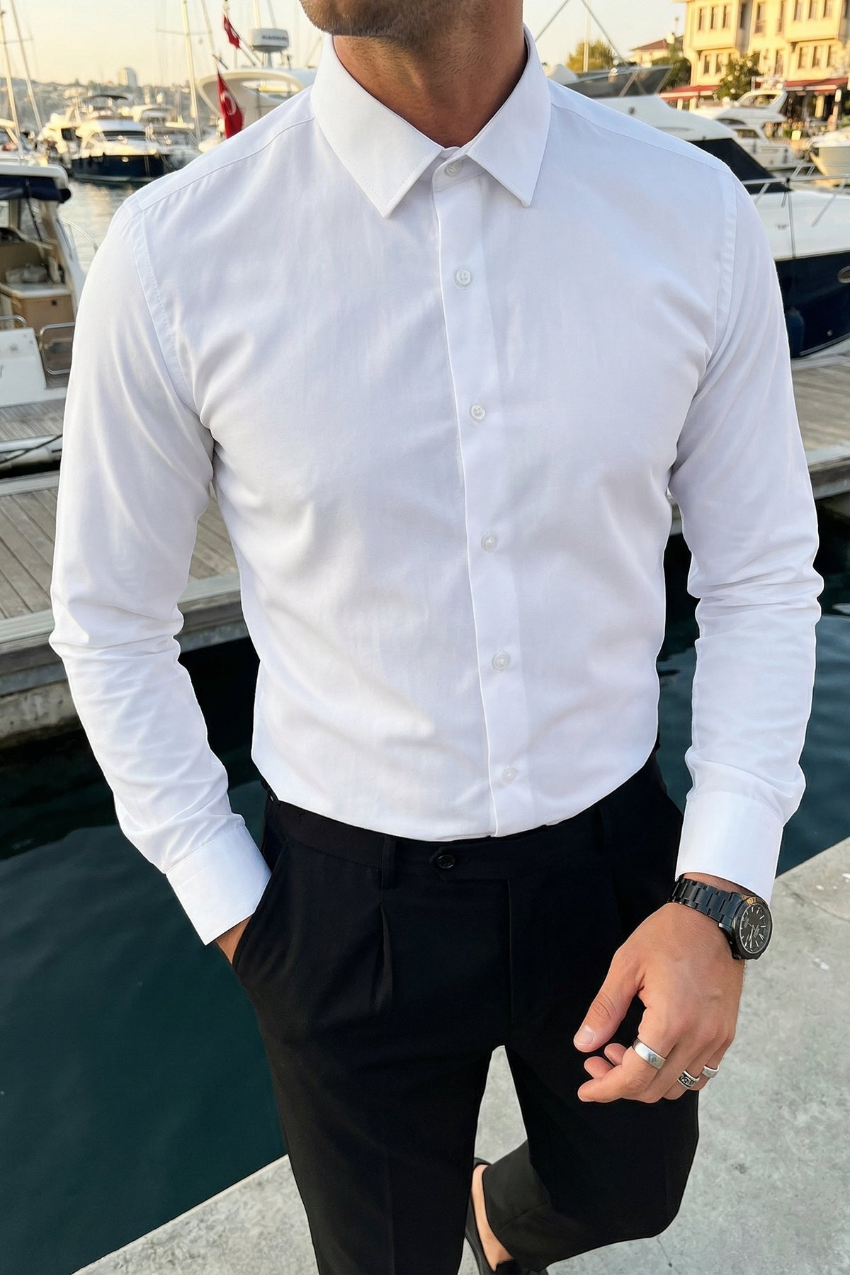 erkek-slim-fit-4-mevsim-kolay-utulenir-basic-duz-gomlek-27997 - Livio Ferri