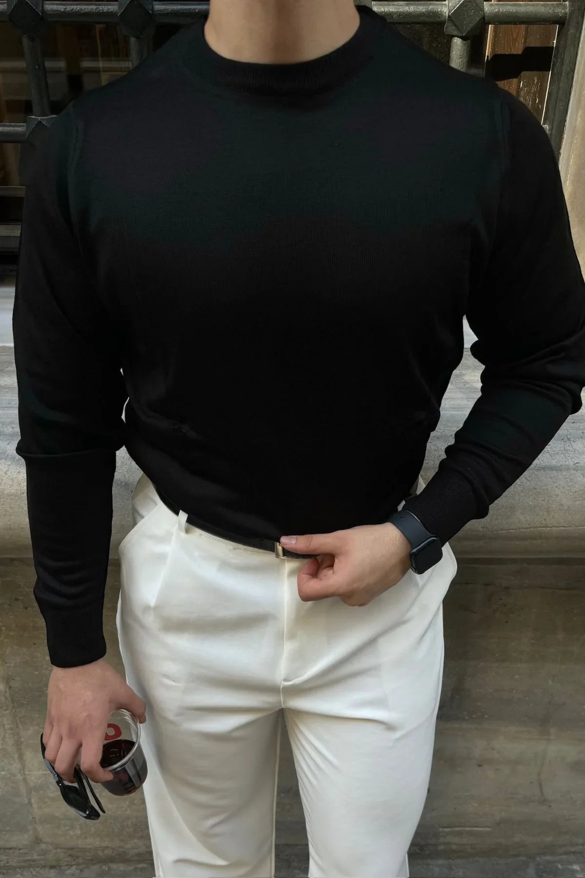 erkek-standart-fit-normal-kesim-bisiklet-yaka-triko-kazak-20147 - Livio Ferri