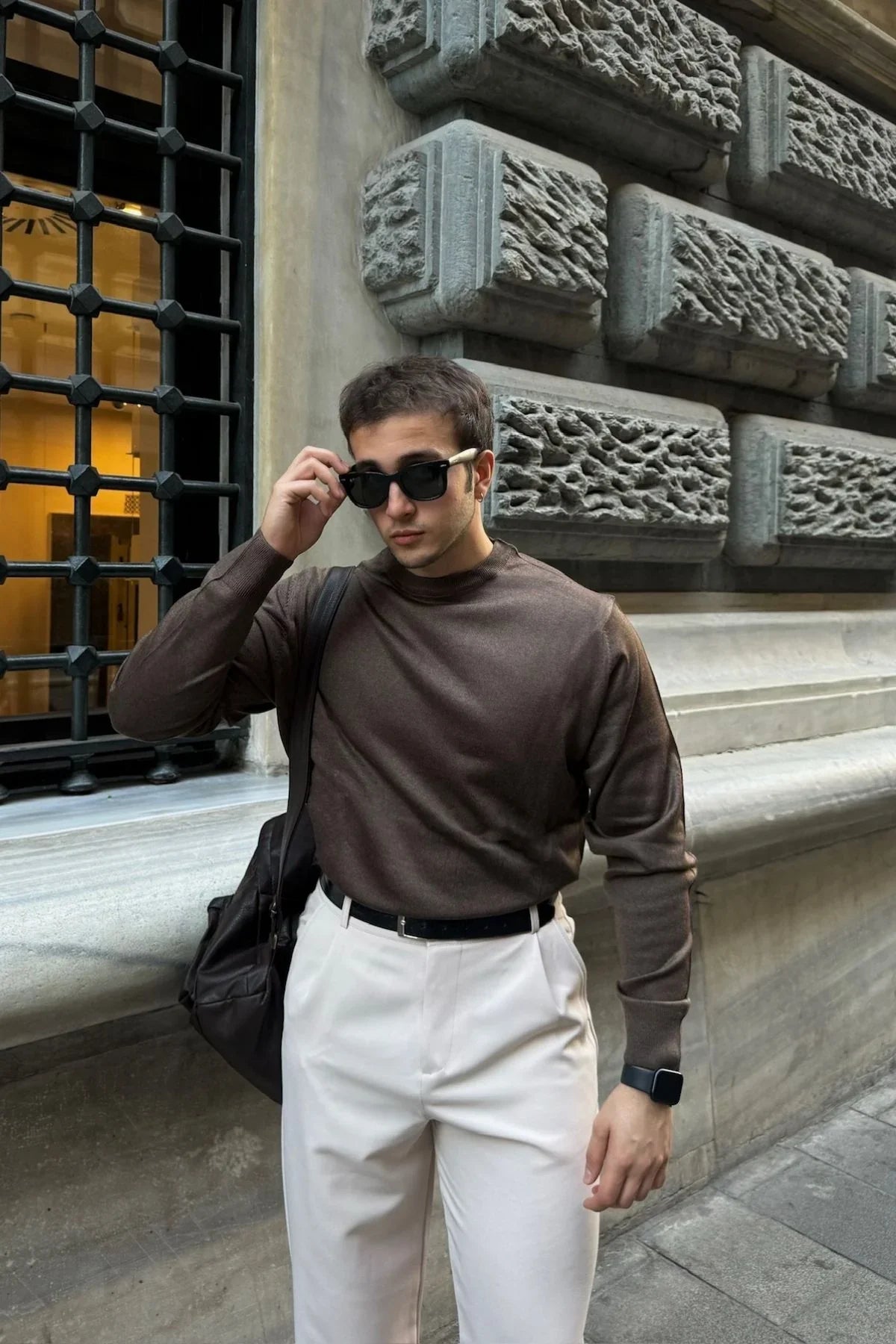 erkek-standart-fit-normal-kesim-bisiklet-yaka-triko-kazak-20174 - Livio Ferri