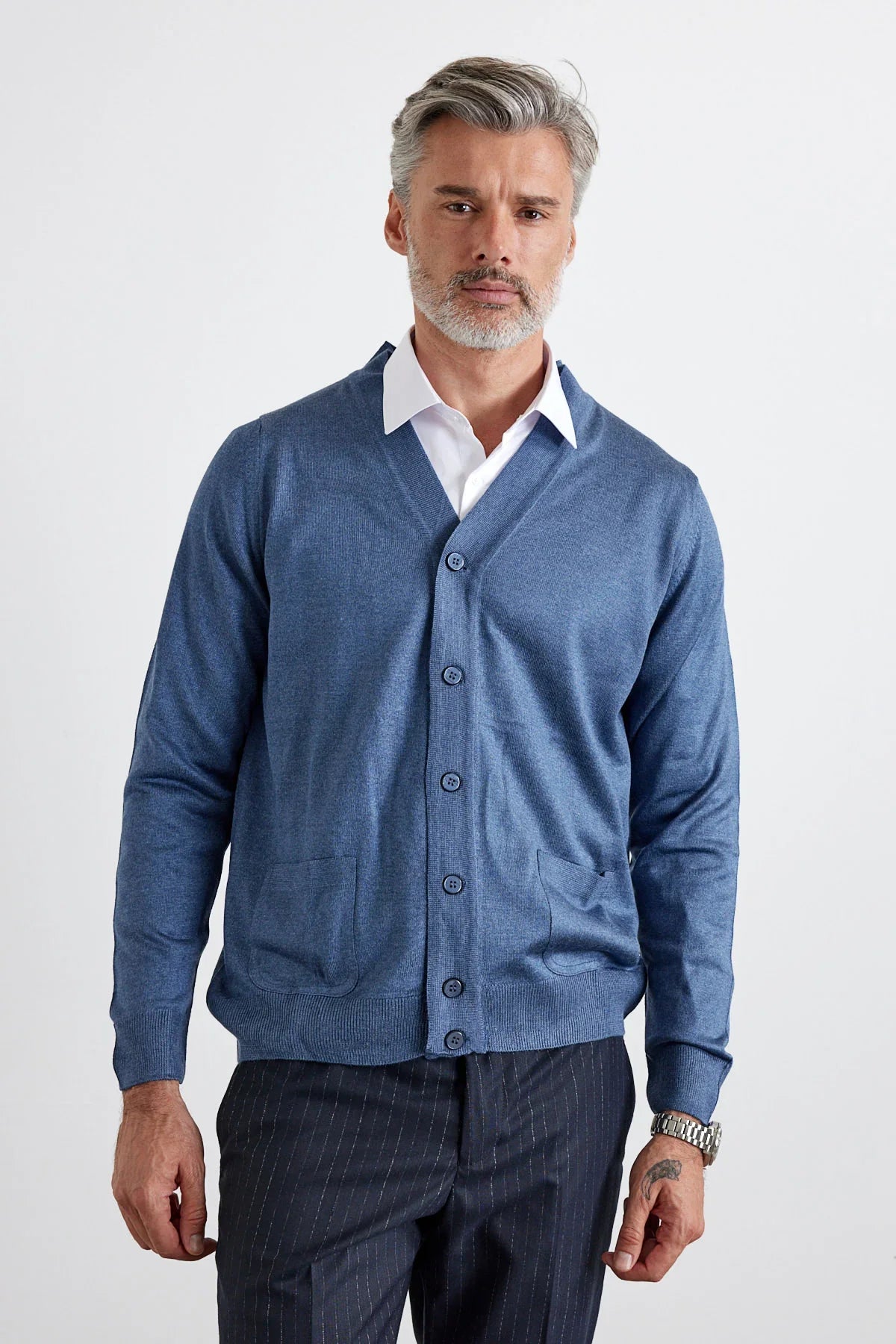 Erkek Standart Fit Normal Kesim Cepli Triko Hırka