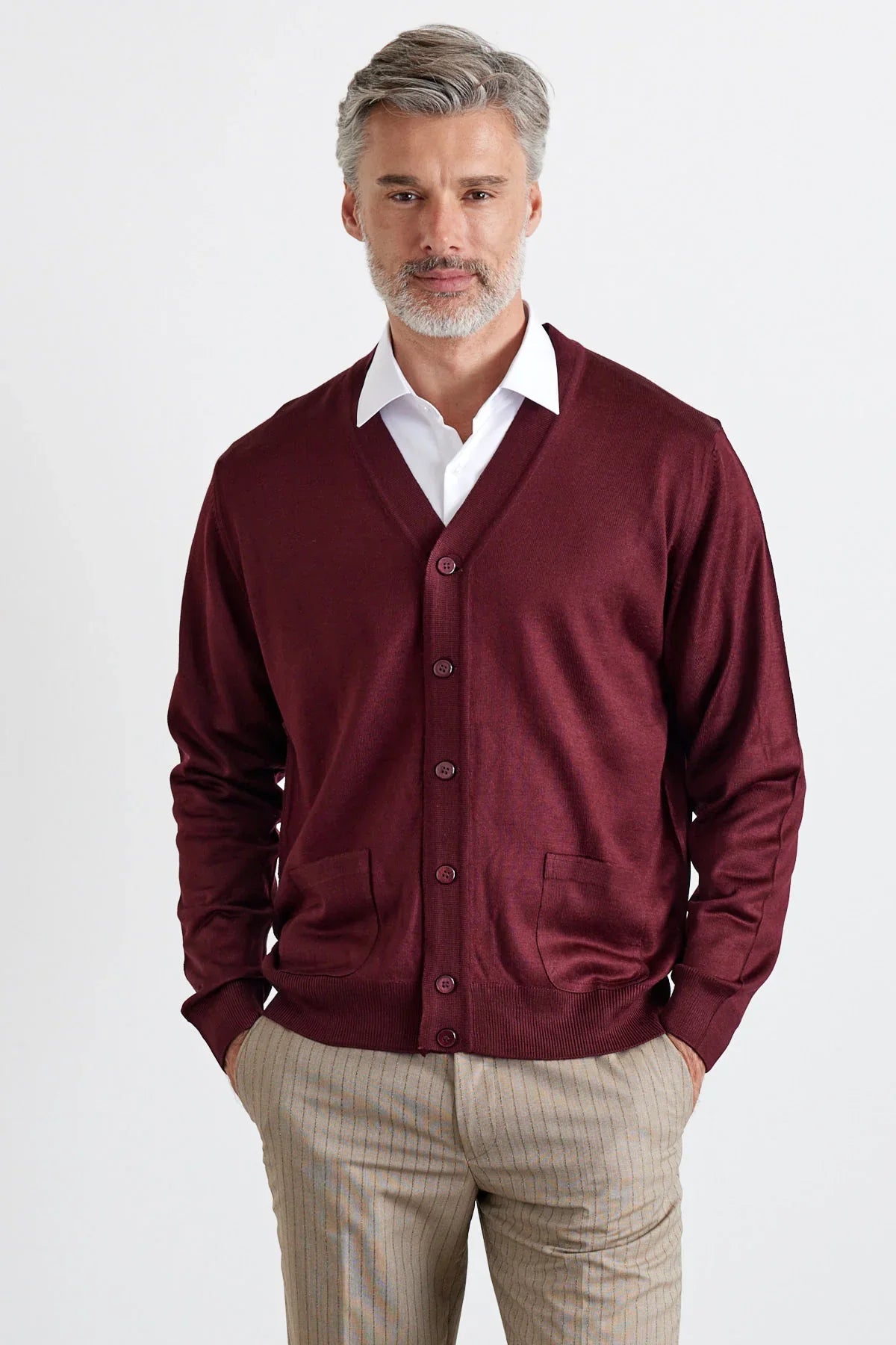 Erkek Standart Fit Normal Kesim Cepli Triko Hırka