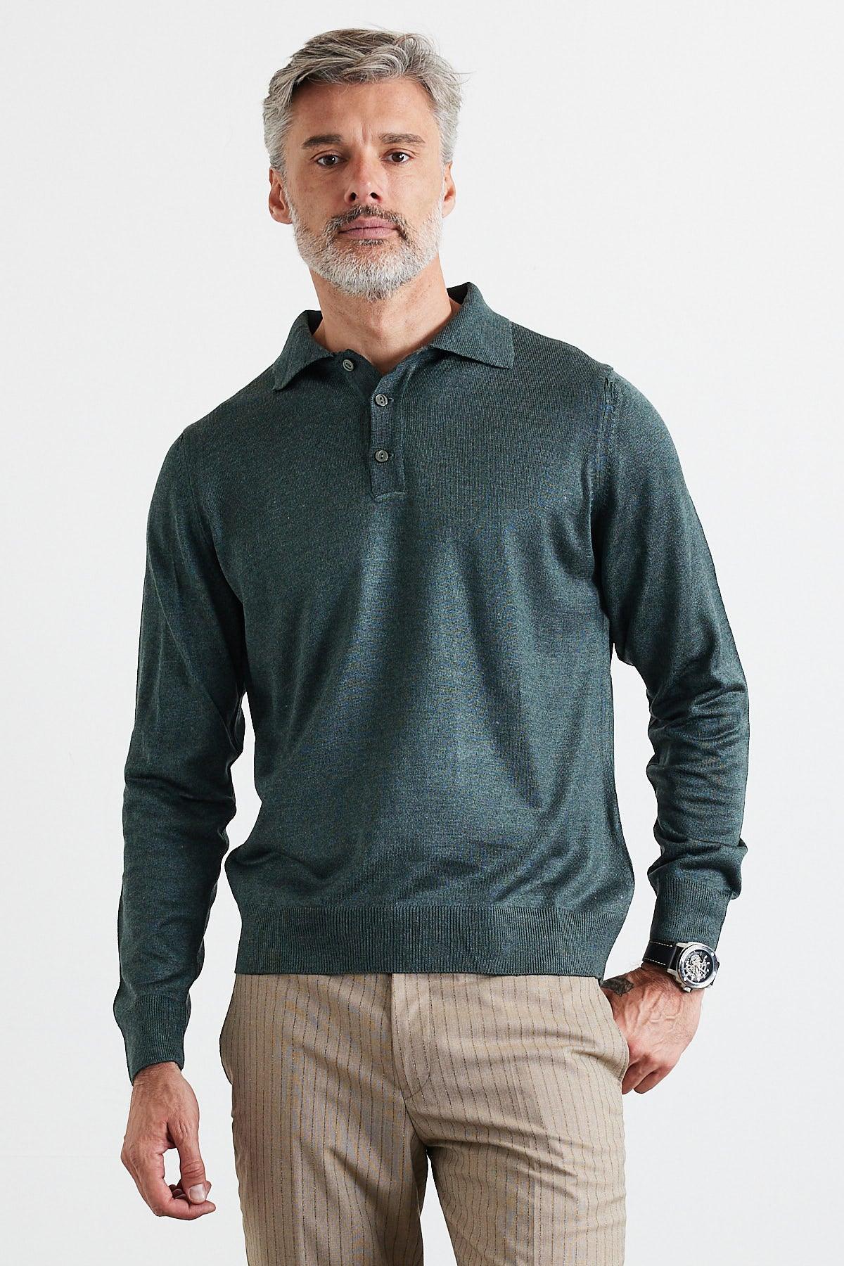 Erkek Standart Fit Normal Kesim Polo Yaka Triko Kazak