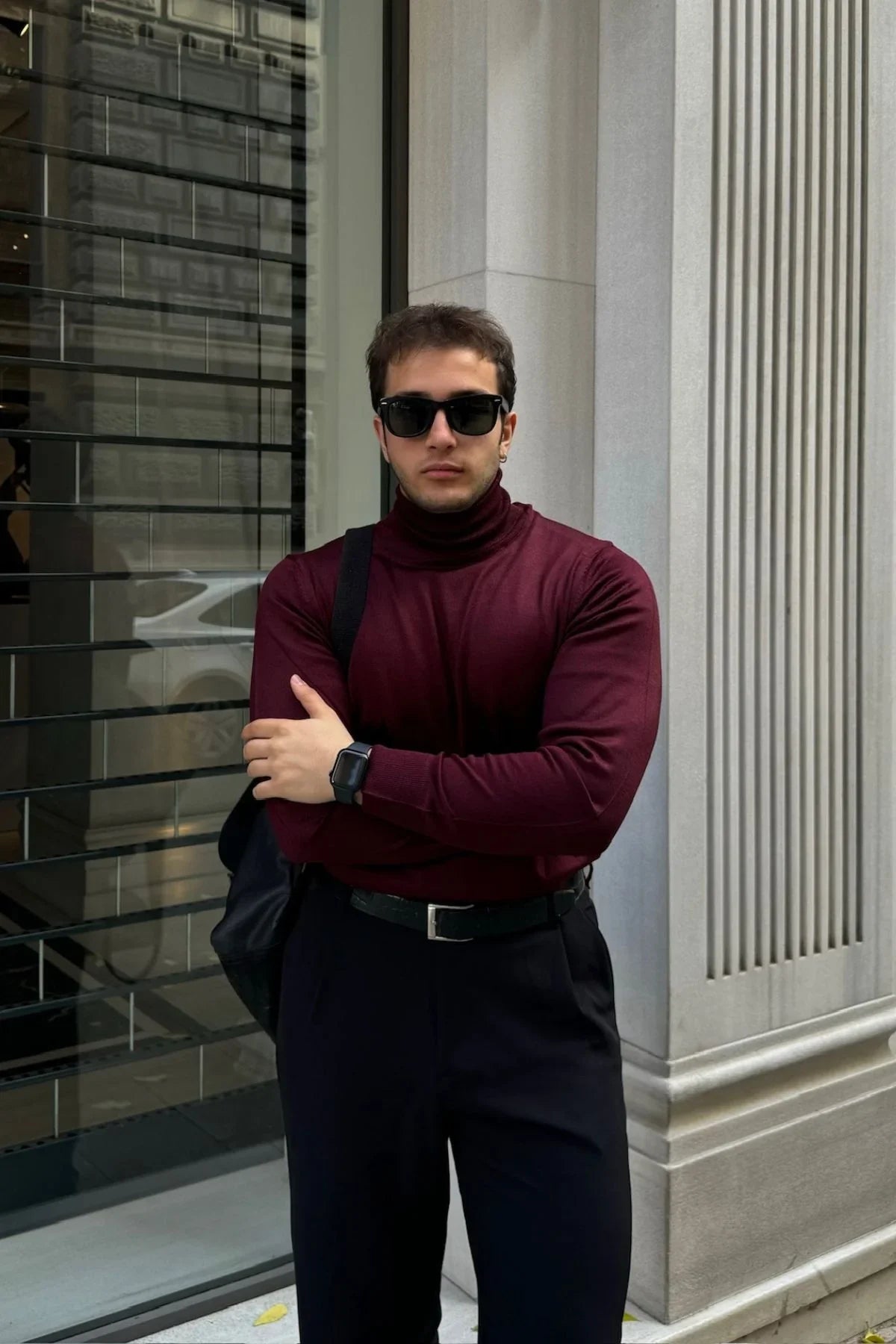 erkek-standart-fit-normal-kesim-tam-balikci-bogazli-yaka-triko-kazak-20206 - Livio Ferri