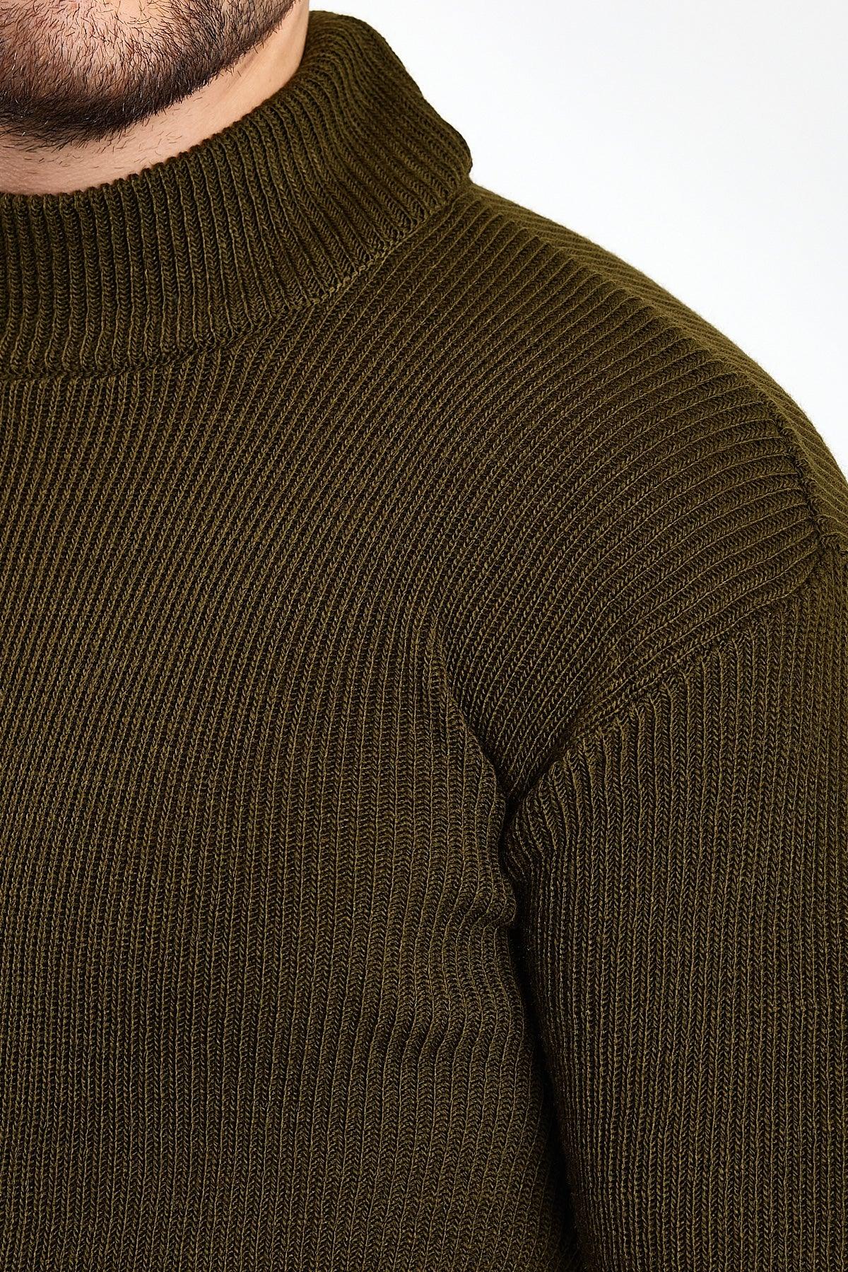 Erkek Yarım Boğazlı Balıkçı Yaka Slim Fit Triko Kazak