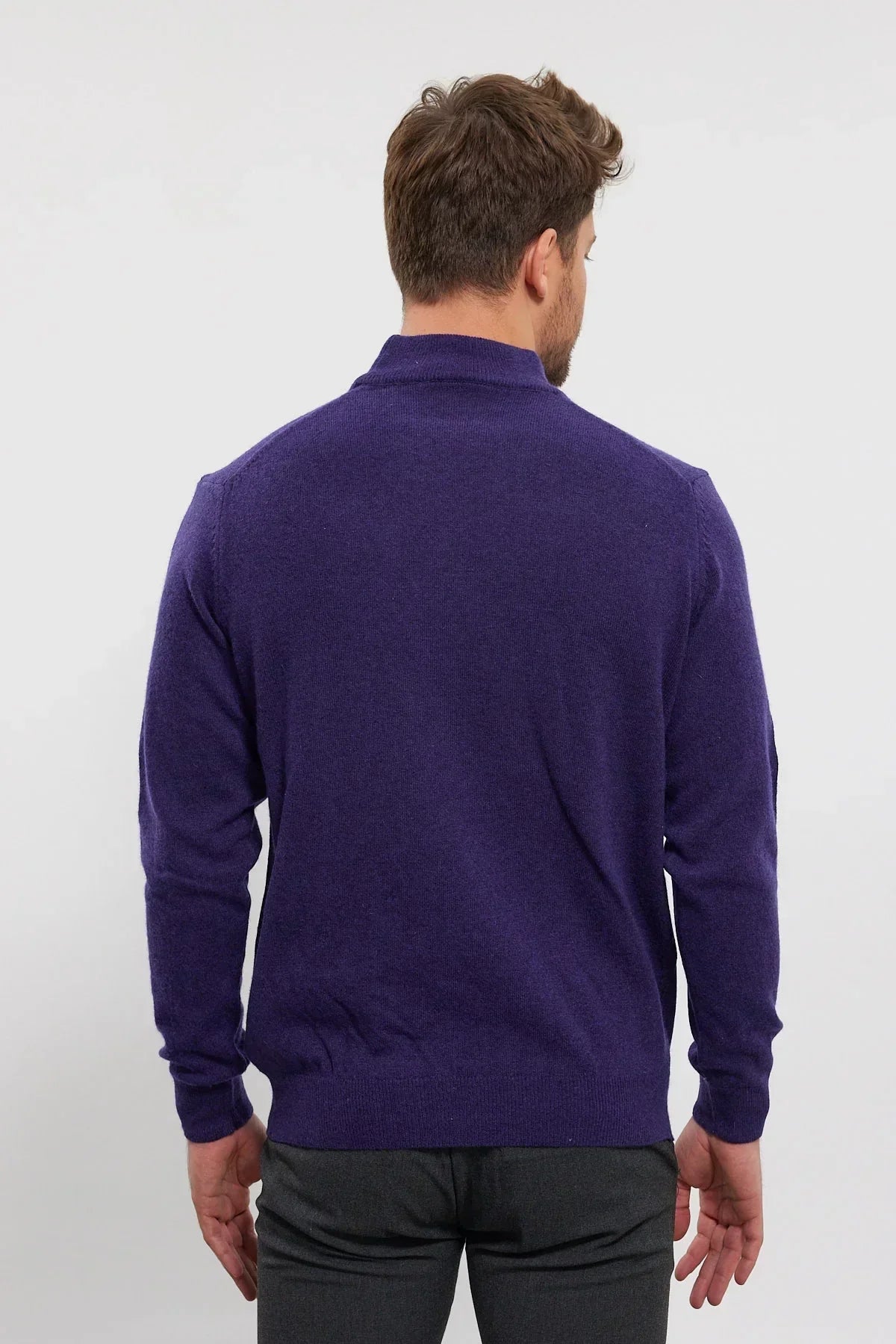 Erkek Yünlü Normal Kalıp Yarım Balıkçı Yaka Triko Kazak