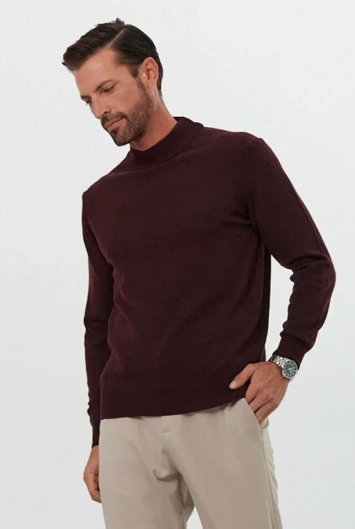 Erkek Yünlü Normal Kalıp Yarım Balıkçı Yaka Triko Kazak