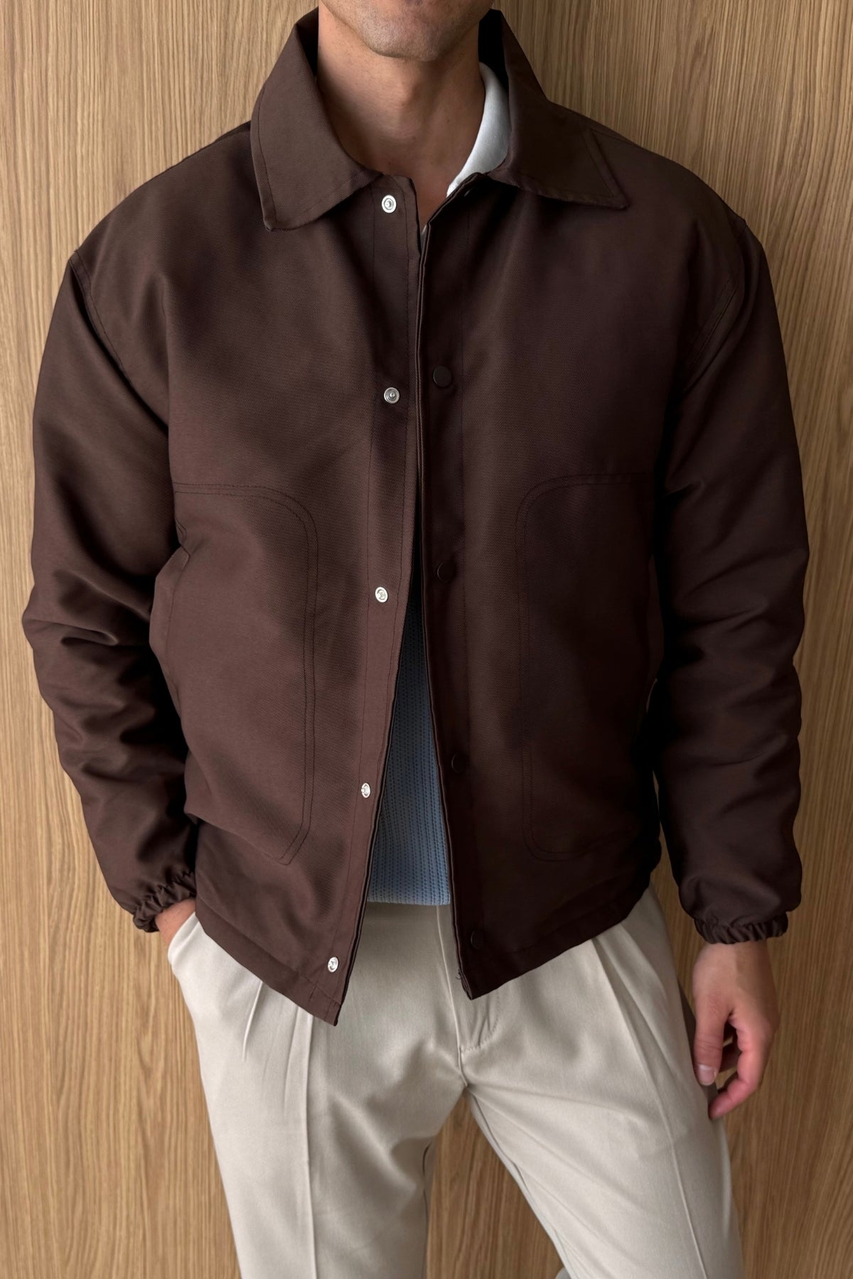 Kato Su Geçirmez Basic Oversize Çıtçıtlı Erkek İnce Mont