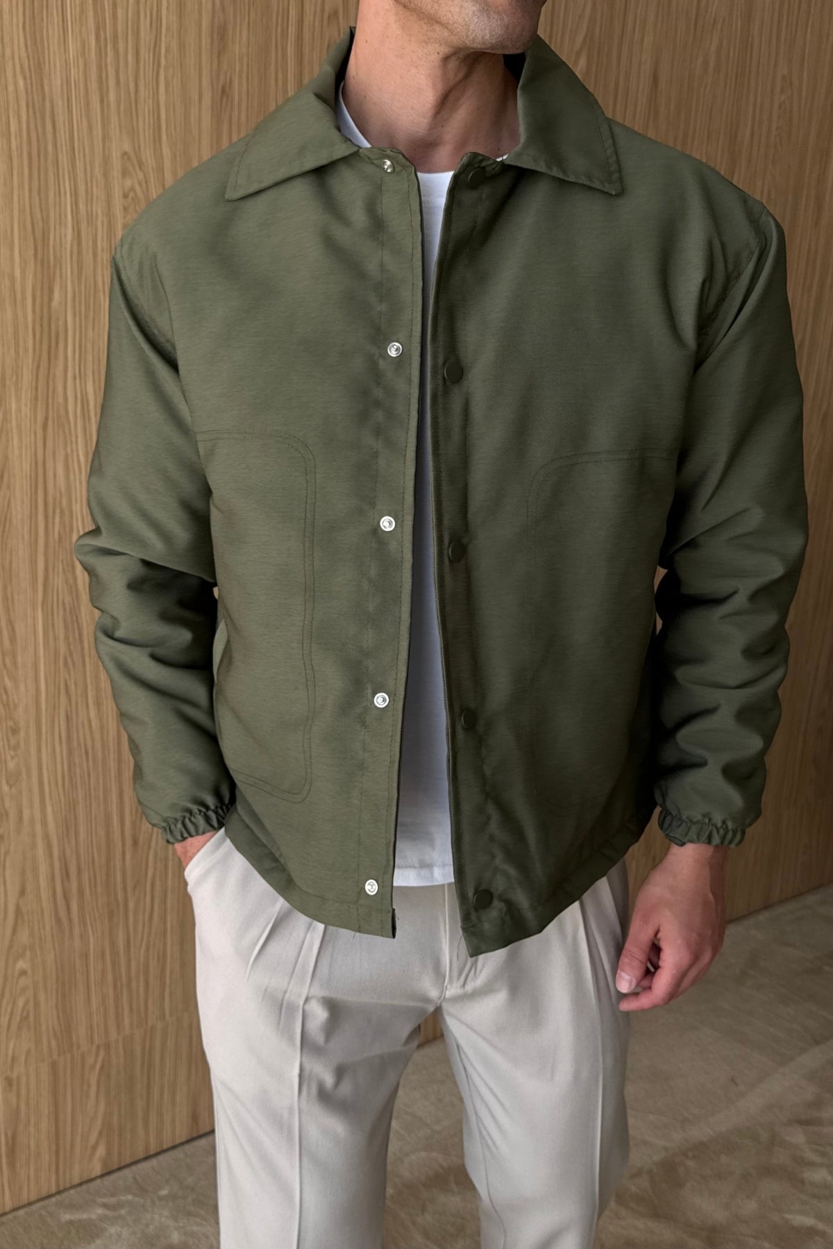 Kato Su Geçirmez Basic Oversize Çıtçıtlı Erkek İnce Mont