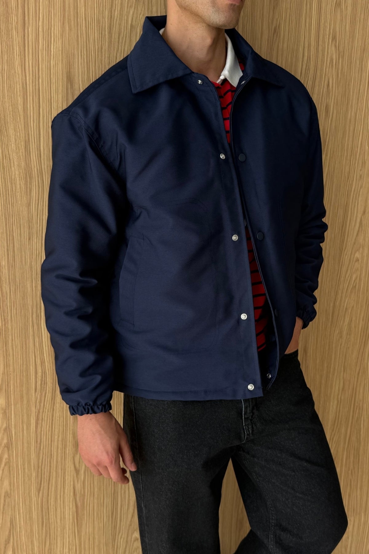 Kato Su Geçirmez Basic Oversize Çıtçıtlı Erkek İnce Mont