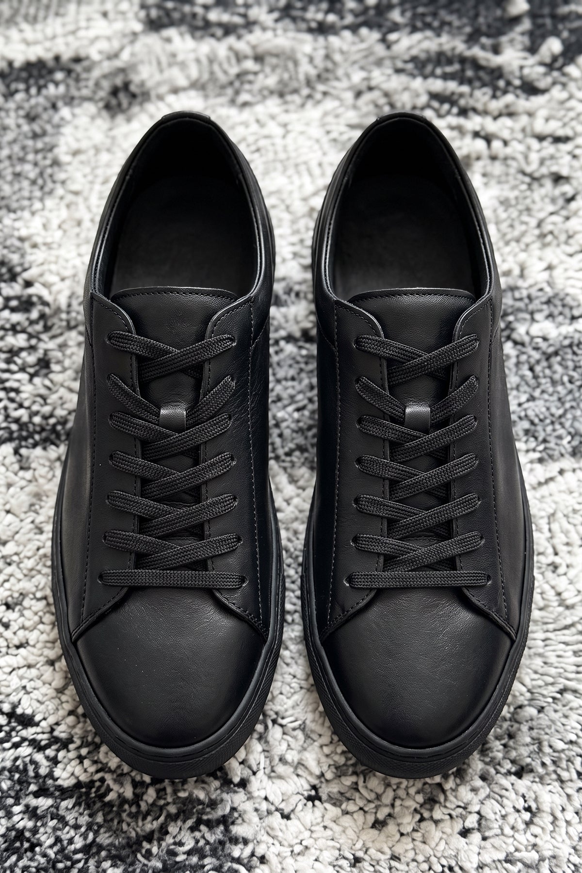 Leon %100 Hakiki Deri Bağcıklı Minimal Erkek Sneaker Ayakkabı