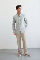 misato-erkek-gomlek-modern-slim-fit-keten-gorunumlu-ince-cizgili-hafif-kumas-24195 - Livio Ferri