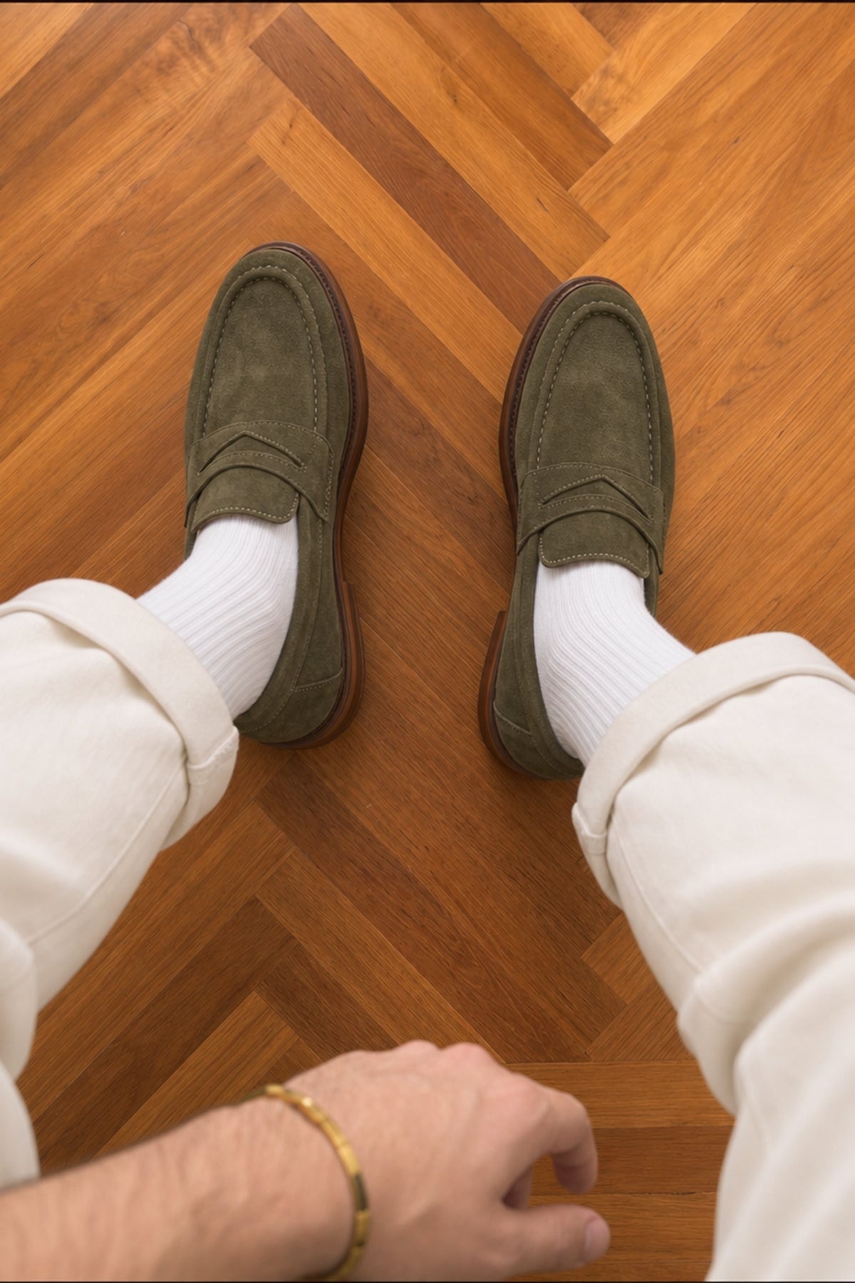 Moen Hakiki Deri Süet Efektli Penny Loafer Erkek Klasik Ayakkabı