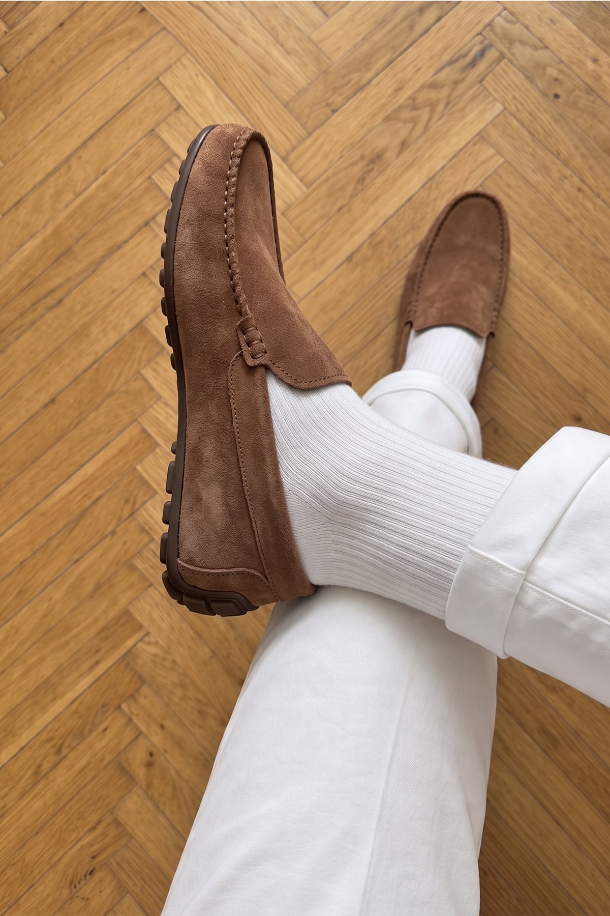 Moi Süet Görünümlü Hakiki Deri İç Astar Erkek Loafer Makosen Ayakkabı