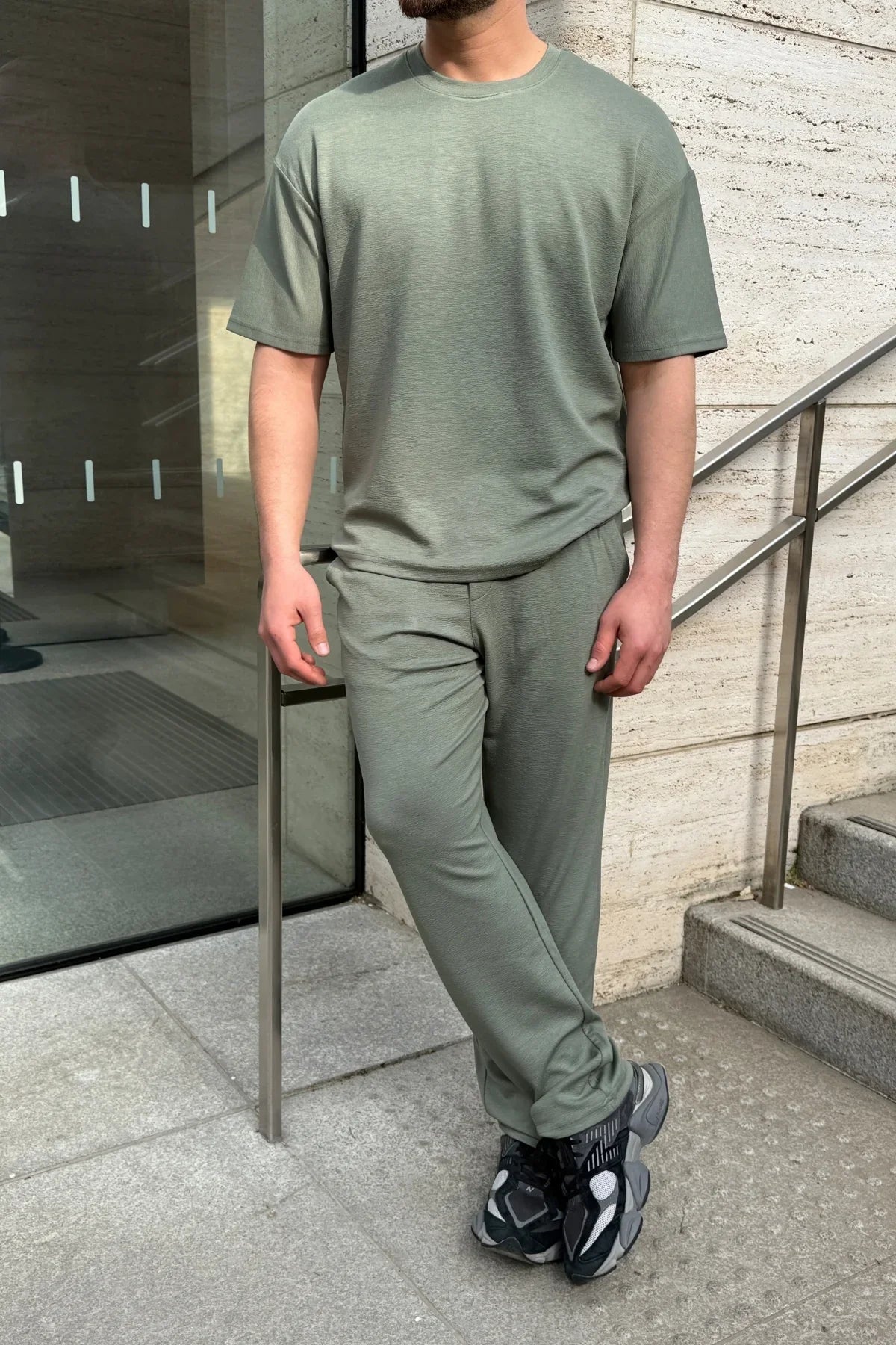 Morin Erkek Oversize Dökümlü Soft Touch Alt Üst Takım Set