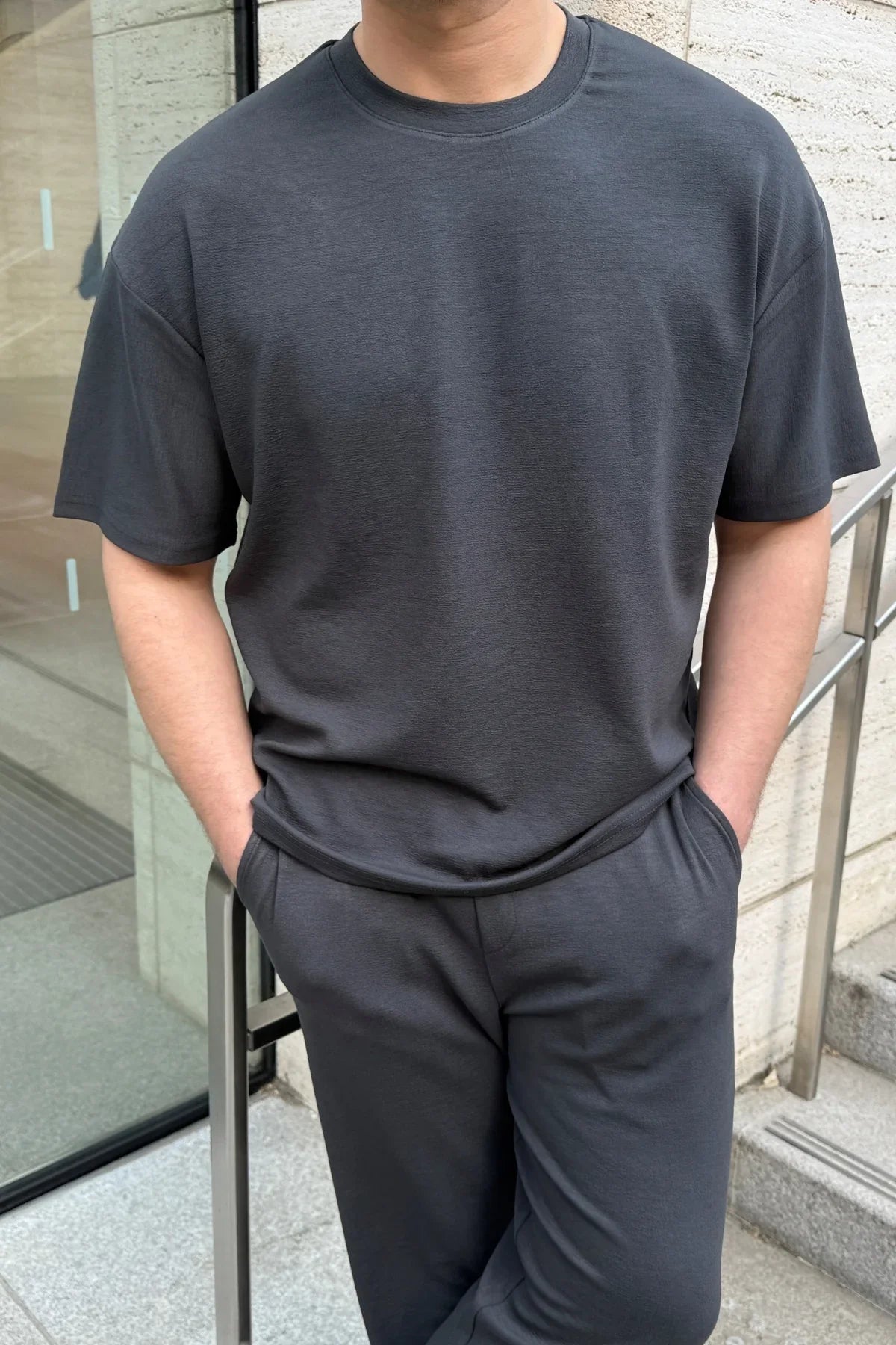 Morin Erkek Oversize Dökümlü Soft Touch Alt Üst Takım Set