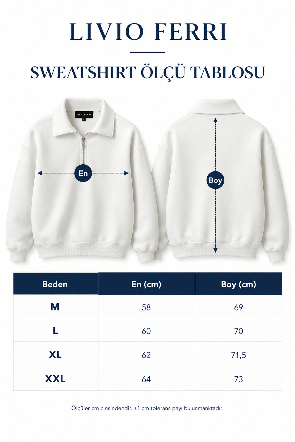 Naco 3 İplik Şardonlu Polo Yaka Yarım Fermuarlı Geniş Kalıp Erkek Sweatshirt
