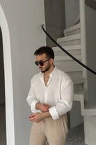 Napas Erkek Oversize Keten Görünümlü Gömlek - Livio Ferri