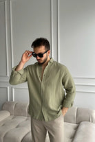 Napas Erkek Oversize Keten Görünümlü Gömlek - Livio Ferri