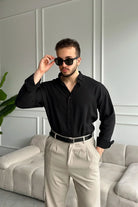 Napas Erkek Oversize Keten Görünümlü Gömlek - Livio Ferri
