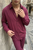 Noda %100 Pamuk Oversize Erkek Modal İkili Takım Gömlek Pantolon - Livio Ferri