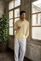 piana-100-cotton-kendinden-desenli-oversize-erkek-gomlek-yazlik-rahat-kesim-gomlek-27968 - Livio Ferri