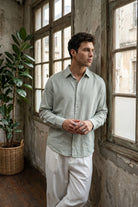 piana-100-cotton-kendinden-desenli-oversize-erkek-gomlek-yazlik-rahat-kesim-gomlek-27985 - Livio Ferri