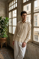 piana-100-cotton-kendinden-desenli-oversize-erkek-gomlek-yazlik-rahat-kesim-gomlek-27990 - Livio Ferri