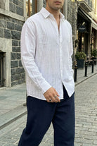 Portela Erkek %100 Pamuk Premium Oversize Erkek Gömlek - Livio Ferri